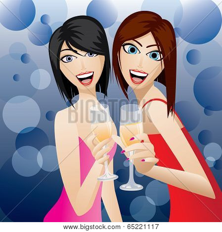Women With Glass Of Cocktail