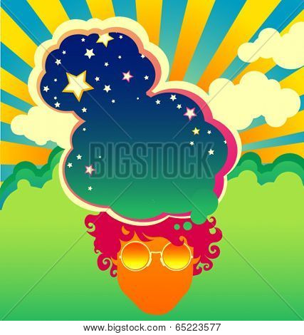 psychedelic1960s style poster background
