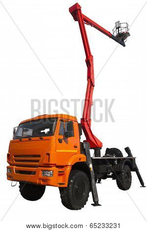 Modern Truck With A Lifting Device