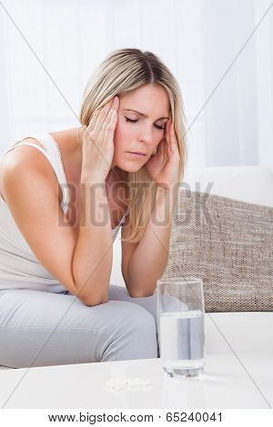 Portrait Of Woman With Migraine