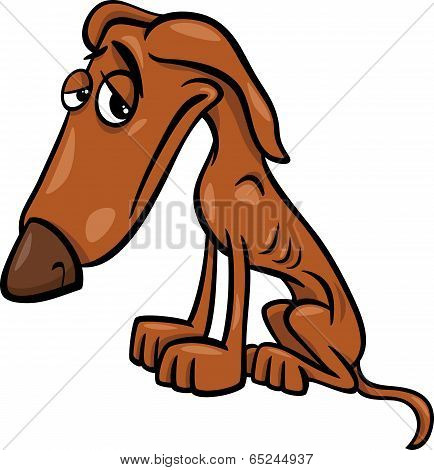 Poor Hungry Dog Cartoon Illustration