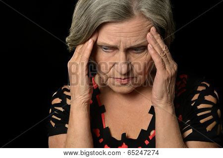 Sad senior woman