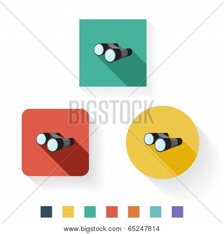 Binocular Flat Icon Design