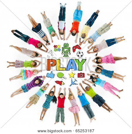 Group of Children Cicle and Play Concept