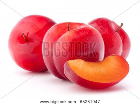 Sweet plum isolated on white background cutout