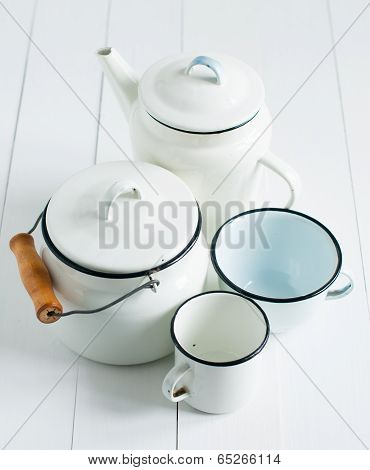White Vintage Kitchenware