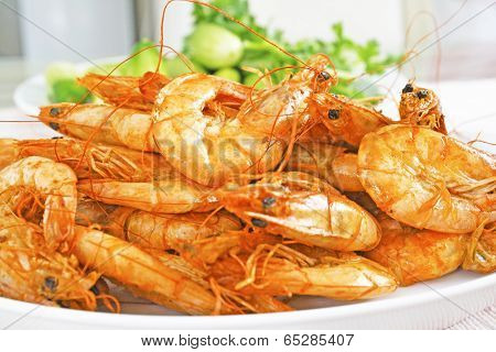 Salty And Sweet Cooked Prawn