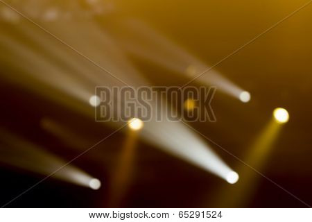 Defocused Entertainment Concert Lighting On Stage, Bokeh.