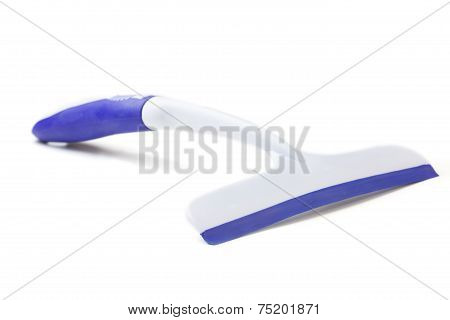 Blue Plastic And Rubber Window Cleaner