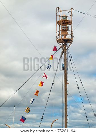 Columbia Lightship Main Light With Nautical Flags Hanging