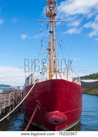 Columbia Lightship With Nautical Flags Hanging