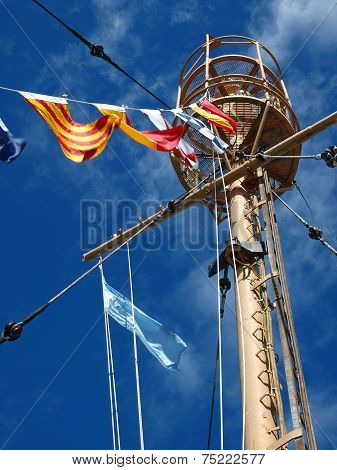 Columbia Lightship Main Light With Nautical Flags Hanging