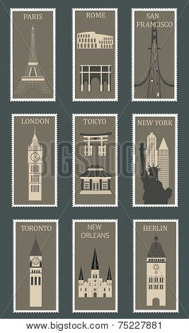 Stamps With Famous Cities