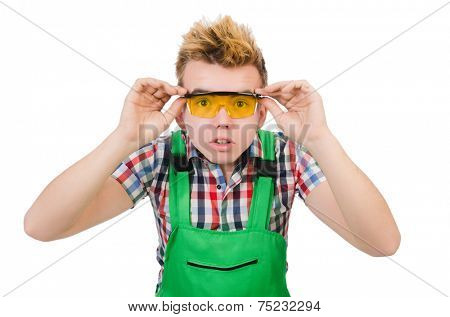 Industrial worker isolated on the white background