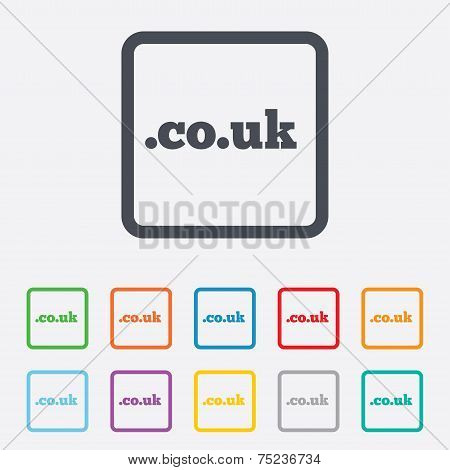 Domain CO.UK sign icon. UK internet subdomain