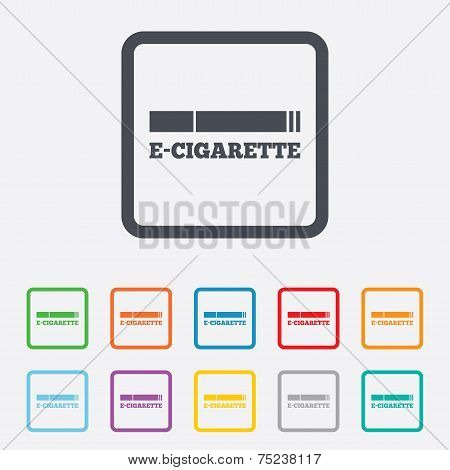 Smoking sign icon. E-Cigarette symbol.