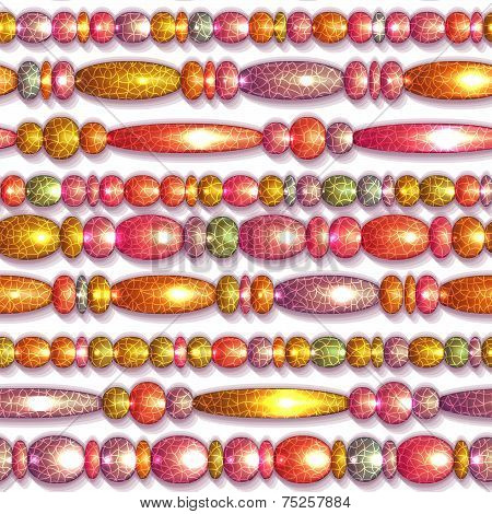 Vector seamless pattern with colored beads