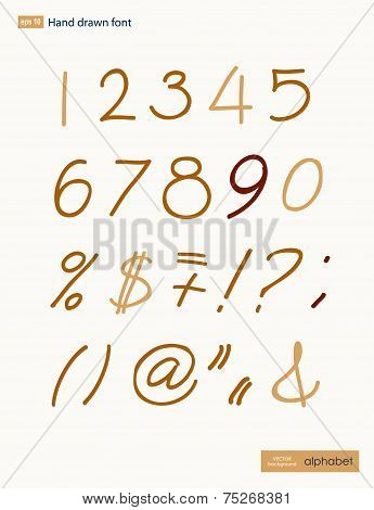 Vector Handwritten Arabic Numerals Set