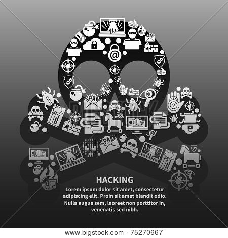 Hacker skull poster