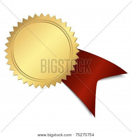 Gold Button With Ribbon
