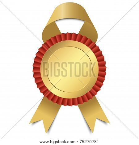 Gold Button With Ribbon