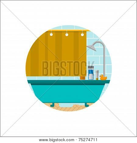 Flat vector icon for bathroom