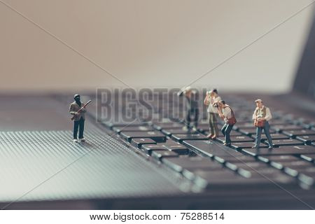 Photograph The Crime Scene. Photojournalism Concept. Macro Photo