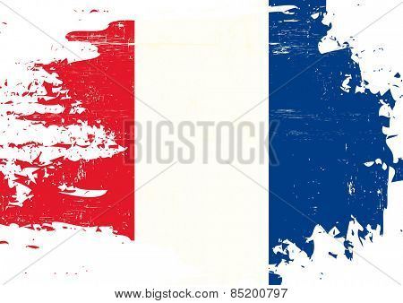 Scratched french Flag. A french flag with a grunge texture