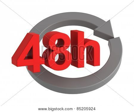 48 hours delivery sign. Computer generated 3D photo rendering.