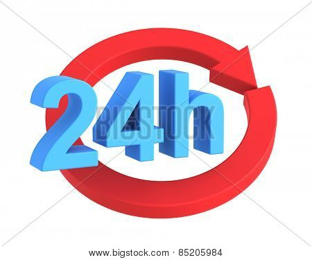 24 hours delivery sign. Computer generated 3D photo rendering.