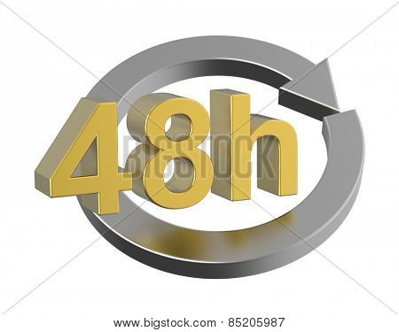 48 hours delivery sign. Computer generated 3D photo rendering.