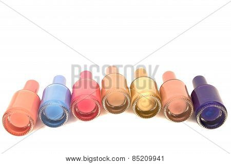 Nail Polish On Top On A White Background
