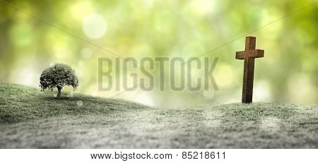 Cross against sky