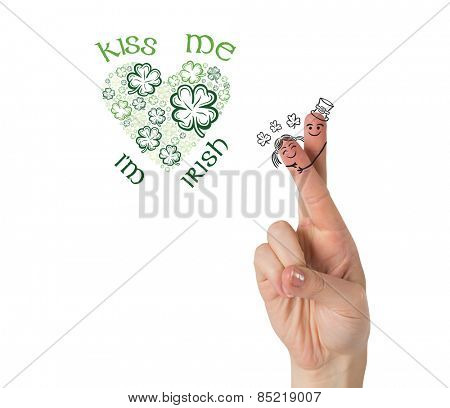 Patricks Day fingers against patricks day greeting