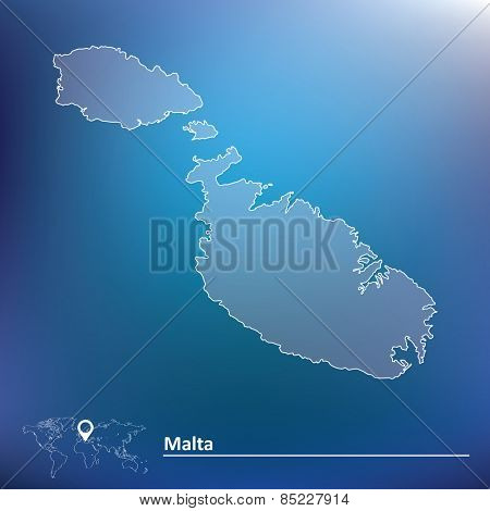 Map of Malta - vector illustration