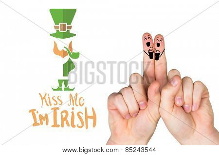 Patricks Day fingers against patricks day greeting