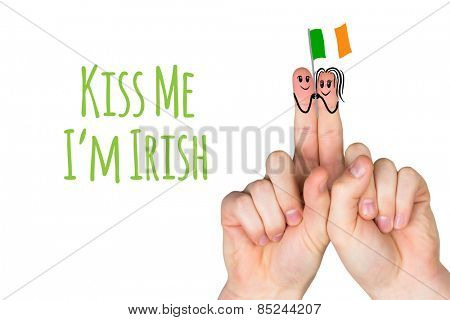 Patricks Day fingers against kiss me im irish