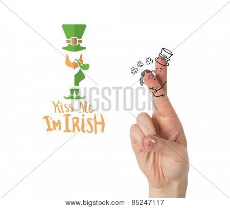 Patricks Day fingers against patricks day greeting