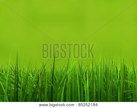 Concept or conceptual green, fresh and natural 3d grass field or lawn on green background in spring or summer metaphor to nature, environment, sport, soccer, golf, agriculture, eco or garden designs