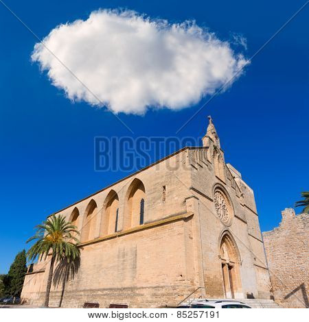 Alcudia Old Town Sant Jaume church in Majorca Mallorca Balearic island of Spain