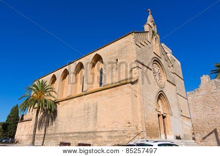 Alcudia Old Town Sant Jaume church in Majorca Mallorca Balearic island of Spain