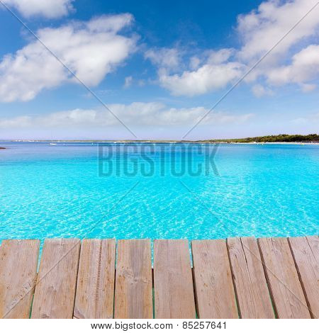 Mallorca Marques beach Es Trenc Estany Estanque beach in Balearic islands deck photo mount