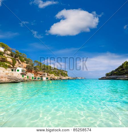 Majorca Cala Llombards Santanyi beach in Mallorca Balearic Island of Spain