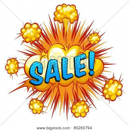 Word sale with cloud explosion background