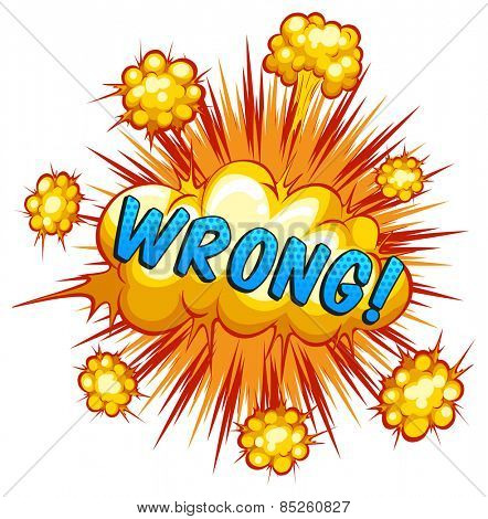 Word wrong with cloud explosion background