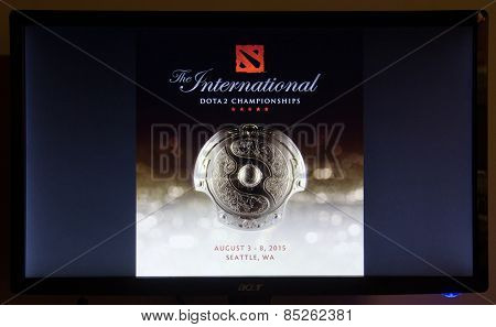 Depew, OK, USA - March 14, 2015: The International is an annual eSports Dota 2 championship tournament hosted by Valve Corp, the game developer behind Dota 2, in which 16 teams are invited to compete.