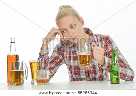 Drunk blond woman needs to stop