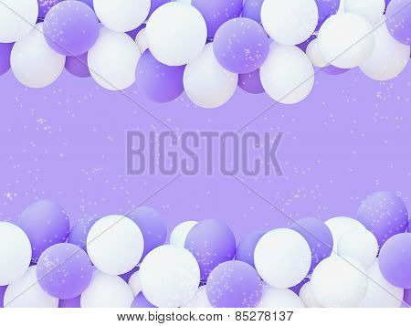 White And Purple Balloons Isolated