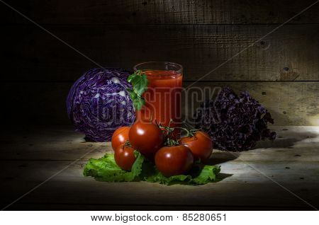 Tomato Juice With Tomatoes And Vegetables