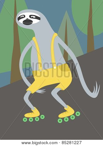 Sloth In Roller Skates